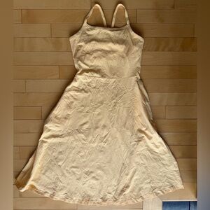 Pact organic light yellow flowy dress size XS